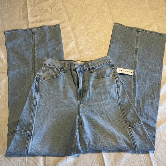 BNWT PacSun Blue Flare Wide Leg Jeans size 25 - Picture 2 of 2